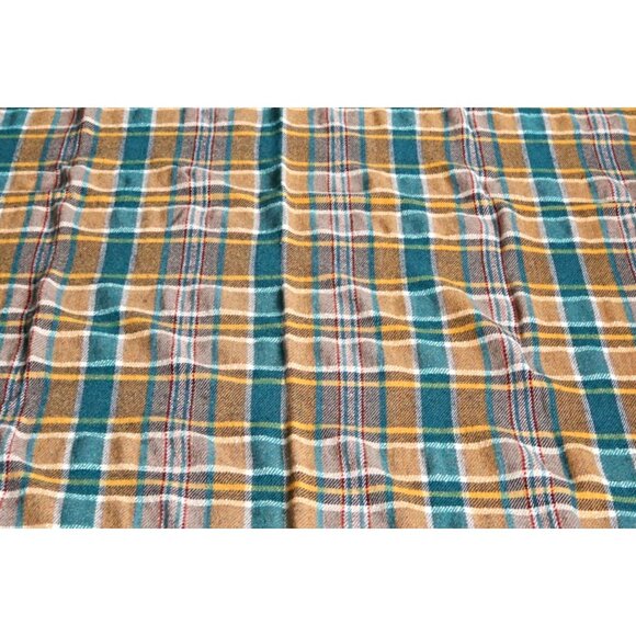 Vintage Plaid Wool Throw Blanket With Fringe Cottagecore Cozy Stylish Home Decor - Picture 3 of 4